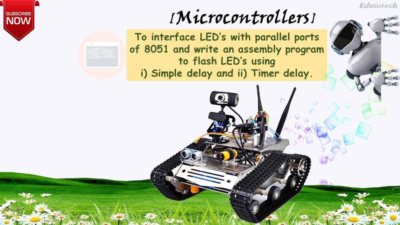 LED Interfacing with 8051 Microcontroller : Flash LED's using simple delay - Part 1