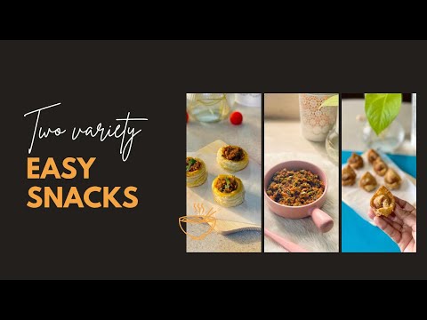 Two variety snacks with smoked chicken filling || Vol au vent || crispy chicken wontons