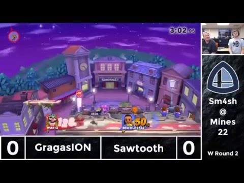 Sm4sh@Mines 22 - GragasION (Wario) Vs. Sawtooth (Mii Brawler) - Winners Round 2