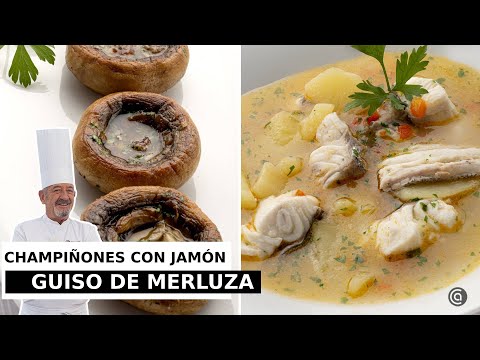 CHAMPIÑONES a la plancha con jamón - GUISO de MERLUZA // Cocina Abierta de Karlos Arguiñano