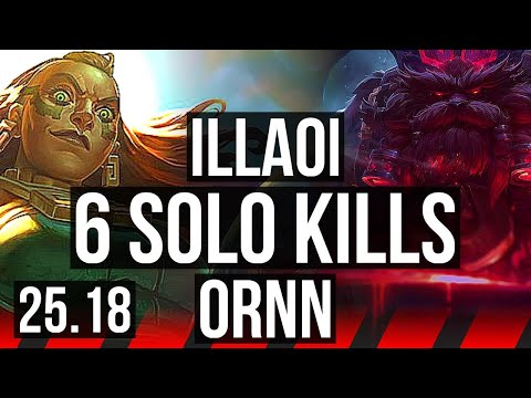 ILLAOI vs ORNN (TOP) | 6 solo kills | EUW Diamond | 25.18