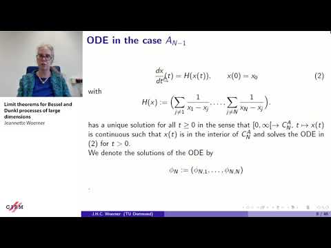 Jeannette Woerner: Limit theorems for Bessel and Dunkl processes of large dimensions