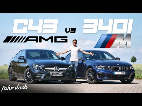 Mercedes C43 AMG vs BMW M340i Vergleich | BESTE Mittelklasse Power-Limo? |  Fahr doch