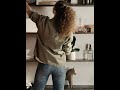 Relax Girl Dancing In Tight Jeans While Cleaning