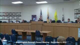 preview picture of video 'Bloomingdale Borough Council Meeting - September 4, 2012'