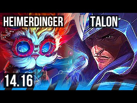 HEIMERDINGER vs TALON (MID) | Rank 7 Heimer, Dominating | EUW Grandmaster | 14.16