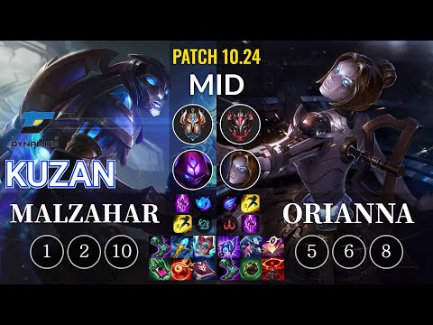 DYN Kuzan Malzahar vs Orianna Mid - KR Patch 10.24