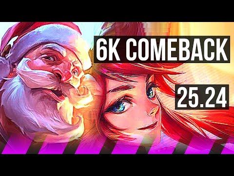 BRAUM & Ashe vs LUX & Miss Fortune (SUP) | 6k comeback | KR Master | 25.24