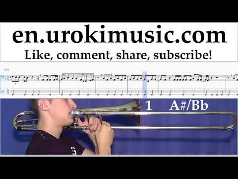 Trombone lessons Carlos Vives, Sebastian Yatra - Robarte un Beso Sheet Music Tutorial Part#2 um-i352