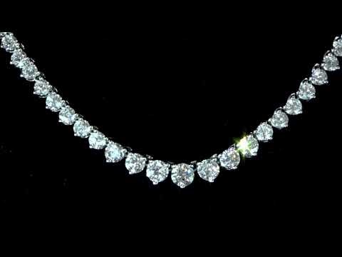 18K WHITE GOLD 9.16CT TDW DIAMOND TENNIS NECKLACE. Ref. 124-1130