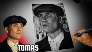 Desenhando TOMAS SHELBY - Peaky Blinders - Time Lapse 