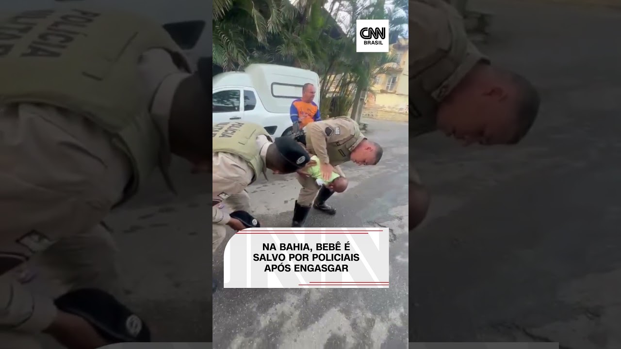Bebê é salvo por policiais após engasgar na Bahia
