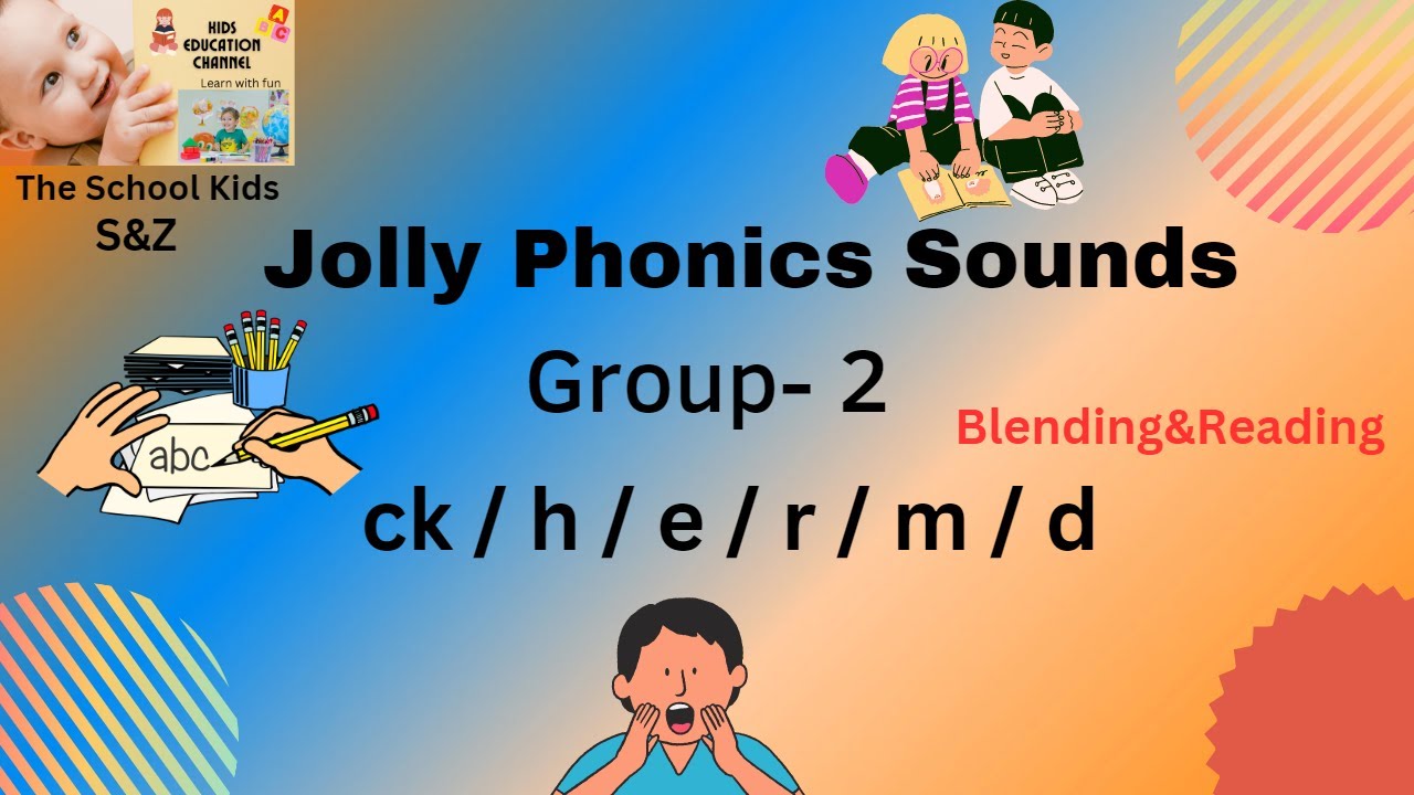 Jolly Phonics Group 2 Blending Words | Blending sounds for kindergarten | Phase 2 Phonics | Phonics