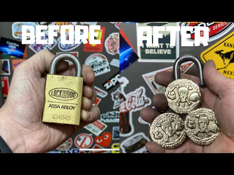 Pirate Coins From Padlock 🔒- Brass Casting - ASMR Metal Melting - BigStackD Casting