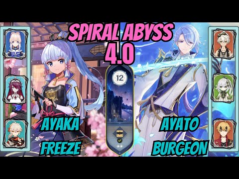 Ayaka Freeze / Ayato + Thoma Burgeon 4.0 Floor 12 Spiral Abyss Genshin Impact