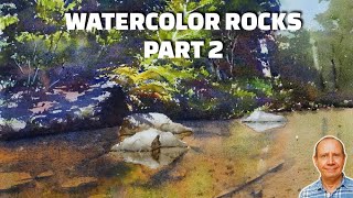 Watercolor Secrets: Capturing Rocks, Foliage, and Water Effects Part 2. Watercolour tutorial.