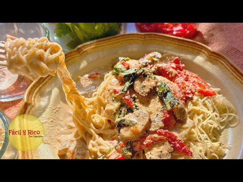 Pasta Toscana con Pollo 🥘 ¡Una Receta Deliciosa!