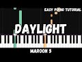 Maroon 5 - Daylight (Easy Piano Tutorial)