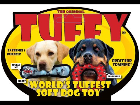 Tuffy ULTIMATES BONE Red Paws 30x10x5cm - Tuff Scale 9 (3 Squeakers)