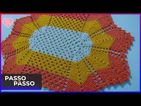 TAPETE OVAL  ESTRELA PARTE 1 PASSO A PASSO COMPLETO