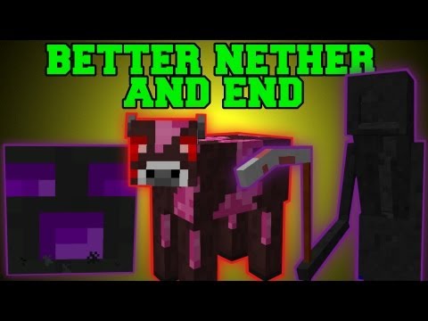 Minecraft : BETTER NETHER AND THE END (MOBS, WEAPONS, ARMOR, TOOLS) Extra Dimensional Mod Showcase