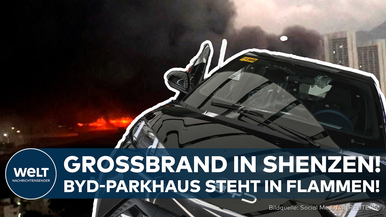 FLAMMENINFERNO: Großbrand lässt BYD-Parkhaus komplett ausbrennen! Neue Zweifel an E-Auto-Sicherheit!