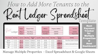 How to Add Tenants to the Rent Ledger Google Sheets, Rent Account Ledger Excel Spreadsheet Template