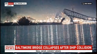 Baltimore bridge collapses after cargo ship collis