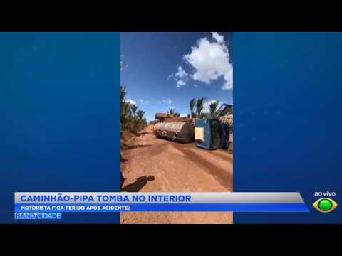 Caminhão pipa tomba em Cantanhede MA: Motorista fica ferido após acidente.