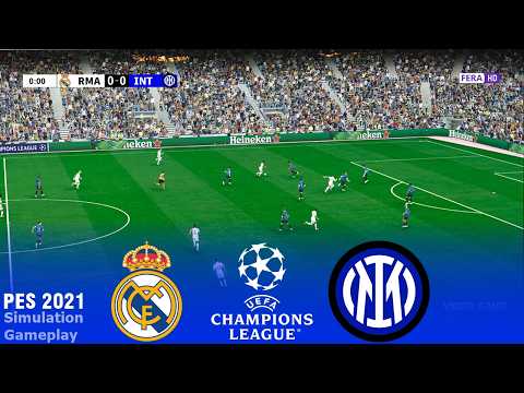 REAL MADRID vs INTER MILAN | UEFA Champions League 2026 UCL |SIMULATION eFootball PES 2021 Gameplay