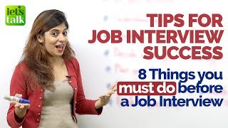 Job Interview Tips - 8 things you must do to ace a Job Interview | Preparation for success