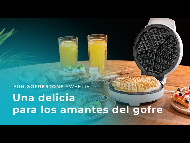 Cecotec Fun Gofrestone 1000 W Antihaft-Waffeleisen, 19 cm Edelstahlplatte video