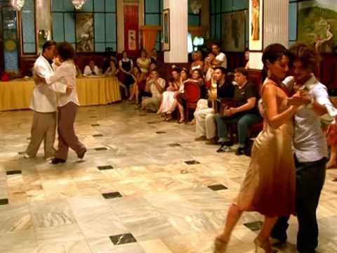 Murat, Michelle, Ozhan, Serkan dancing at Transylvania tango festival 2009