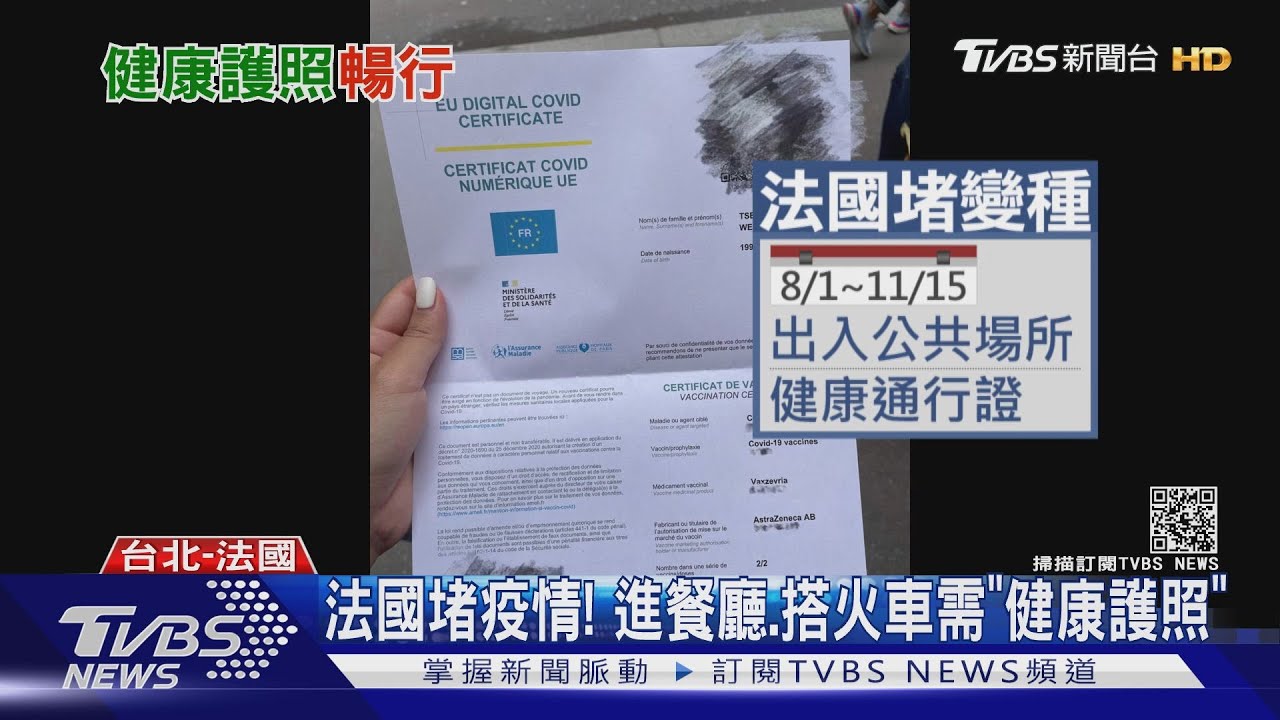 法國堵疫情!進餐廳、搭火車需「健康護照」