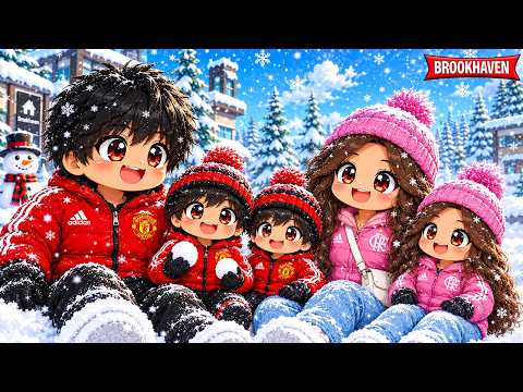 CONHECI A NEVE COM MEUS FILHOS E MINHA NAMORADA no BROOKHAVEN RP Roblox