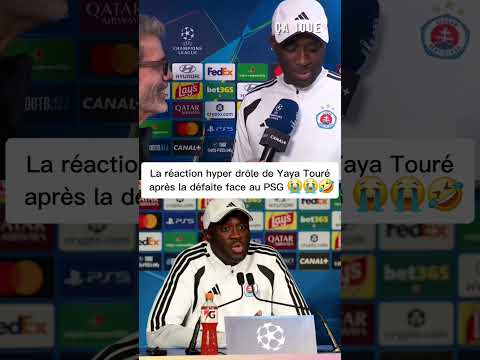 La réaction hyper drôle de Yaya Touré après la défaite face au PSG 😭😭🤣 #football