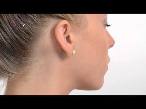 FEG24 Q - Opal 7 x 5mm 18K Yellow Gold Earrings