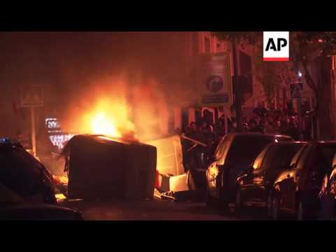 Atletico Madrid fans clash with police after beating Real Madrid in cup final