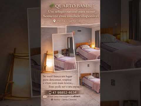 Quarto Bamboo disponível Mensal Pousada Jóia Surf Penha Santa Catarina