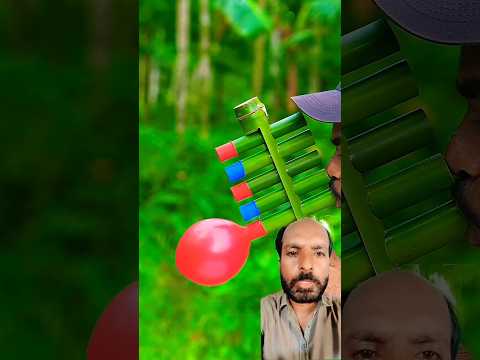 Bamboo idea with  2 color 5ballons#bamboo#3red#2blue#ballons#asmrluckyboy