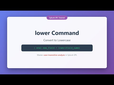 Splunk Spl Tutorial Lower Command Convert Text To Lowercase For Case Insensitive Analysis