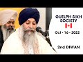 Bhai Joginder Singh Riar FULL DIWAN Day 2nd At Guelph Sikh Society Oct 16 2022