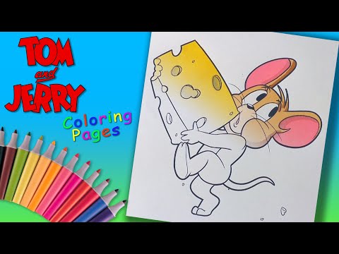 Tom and Jerry Coloring Book for Kids. Jerry stole the cheese Colouring