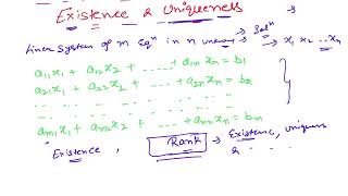 Solution of Linear Systems : Concept of Existence and Uniqueness