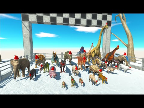 CHRISTMAS SPEED RACE DINOSAURS VS ANIMAL FUNNY - Animal Revolt Battle Simulator