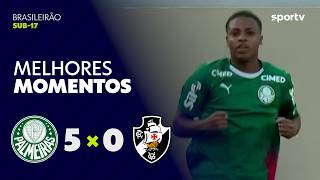 PALMEIRAS 5 X 0 VASCO | MELHORES MOMENTOS | BRASILEIRÃO SUB-17 2026 | sportv