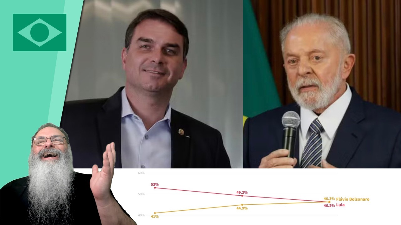 URGENTE: FLÁVIO BOLSONARO ULTRAPASSA LULA na ATLAS INTEL, VANTAGEM ainda é dentro da MARGEM de ERRO