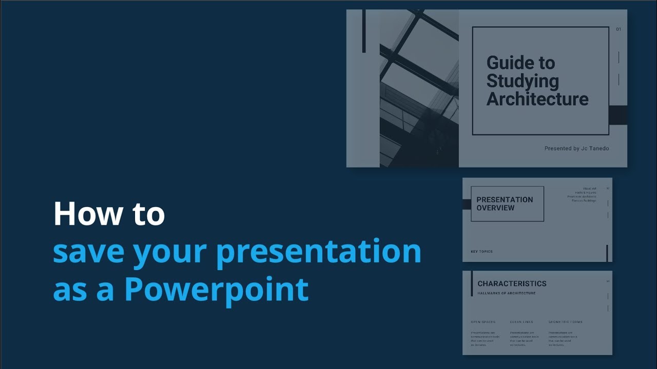 Save your Canva presentation as a Powerpoint