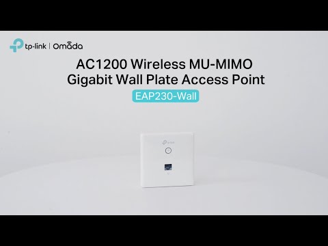 Maršrutizatorius TP-LINK | „Omada AC1200“ sieninis prieigos taškas | EAP230-Wall | 802.11ac | 300+867 Mbit/s | 10/100/1000 Mbit/s | Ethernet LAN (RJ-45) jungtys: 2 | MU-MiMO: Taip video