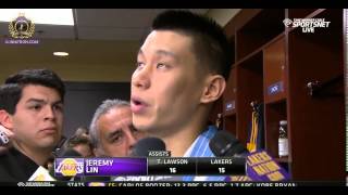 Jeremy Lin Post game interview - Frustrated - Lakers vs Nuggets